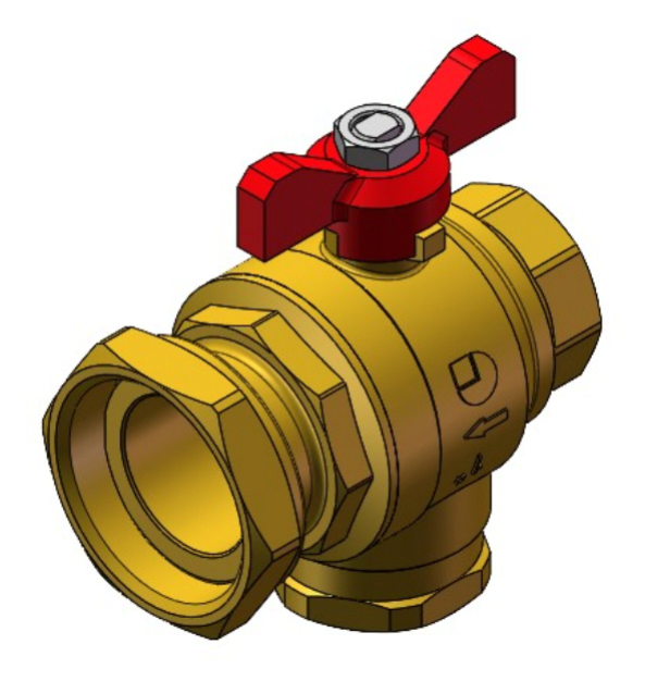 Pompkogelkraan met Filterball DN 25 - 1"F x 6/4 "F (los)