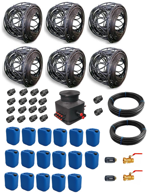 Set de Géoboucles 6x50  (33kW) avec cuve collecteur HDPE et raccords électrosoudables