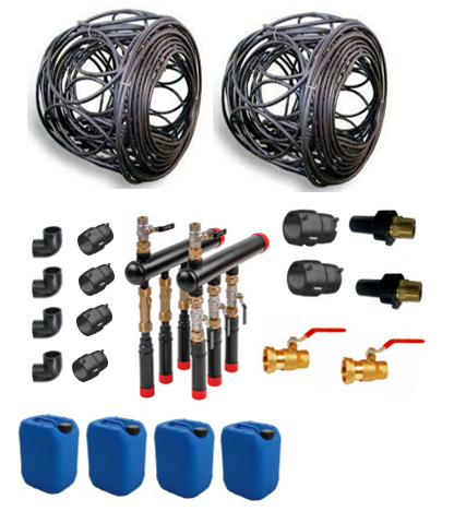 Geolussenset 2x40 (8kW) met collector in HDPE en elektrolas koppelingen