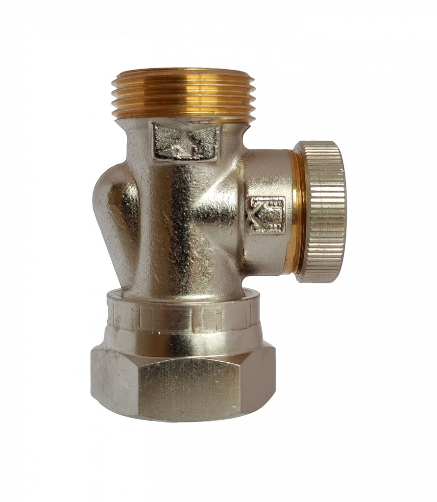 Thermostatische Koelstop 18-25°C 3/4x3/4 vernikkeld messing