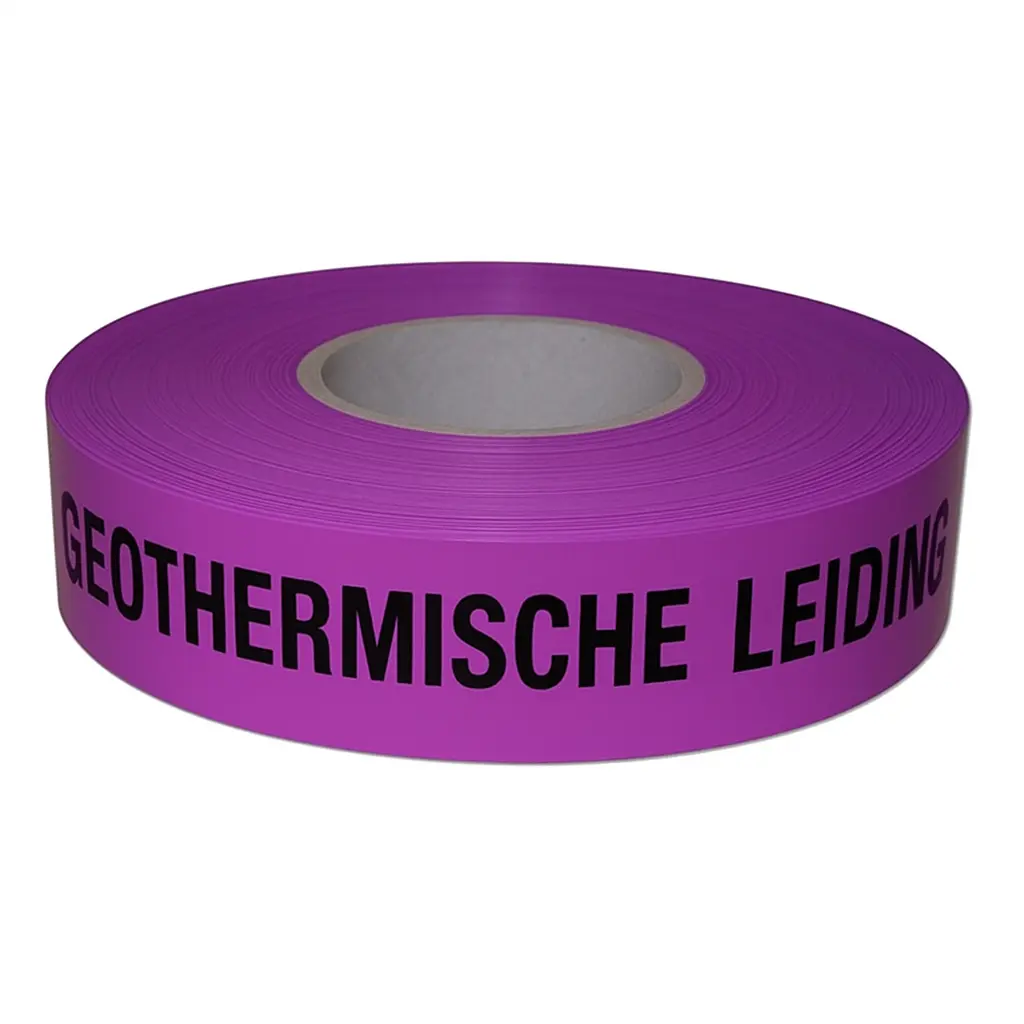 HDPE - Waarschuwingslint 'GEOTHERMISCHE LEIDING' 250m/Rol