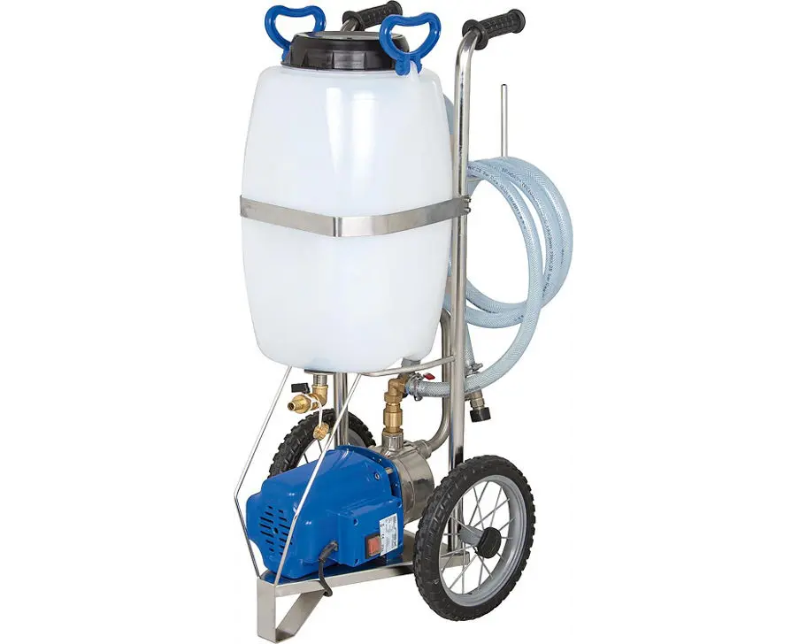 Spoelstation voor vloerverwarmingsinstallaties - met tank 30L - 65L/m