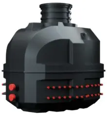 Collectorput in HDPE voor 22 lussen; 2x125mm + 2x22x40mm) met debietmeters 