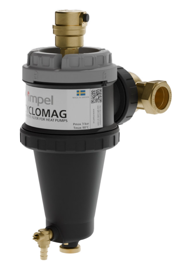 Séparateur magnétique d'impuretés avec fermeture et purge d'air; 1"F