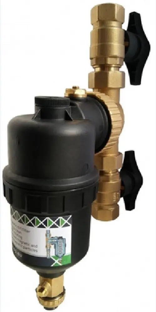 Séparateur magnétique d'impuretés avec vannes et purge d'air; 1"F