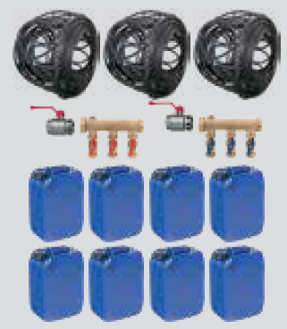 Geolussenset 3x50 met MS verdeler (15kW)