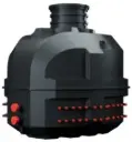 Collectorput in HDPE voor 22 lussen; 2x125mm + 2x220x40mm) met debietmeters