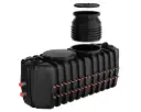 Collectorput in HDPE voor 40 lussen; 2x160mm + 2x40x40mm) met debietmeters