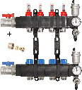 Collecteur modulaire en polyamide 03 circuits, y compris 6 eurocones 16x2 et 2 vannes d'arrêts